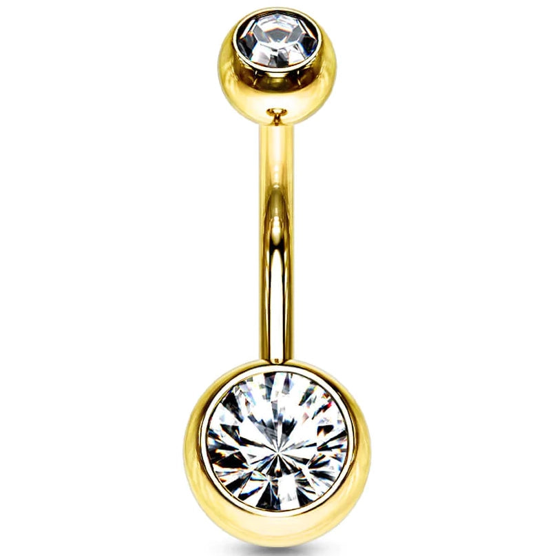 Piercing Nombril Double Fleur Marquise En Acier Chirurgical Et Zirconium - Neuf Avec étiquettes