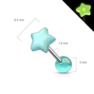 Barre Langue Étoile Phosphorescente