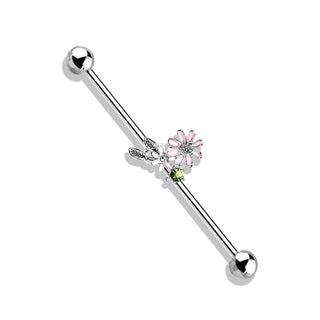 Barre industriel Fleur Avec Feuille