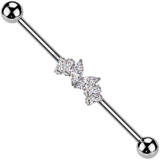 Barre industriel marquises zircones baguette zircones