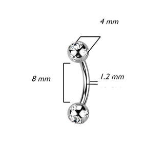 Sourcil Bille Argent Zircone