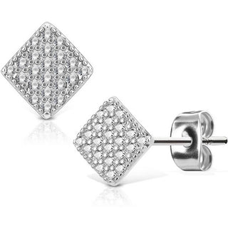 Bouton d'Oreille Zircone Carrée