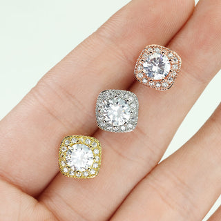 Bouton d'Oreille Rond Zircone