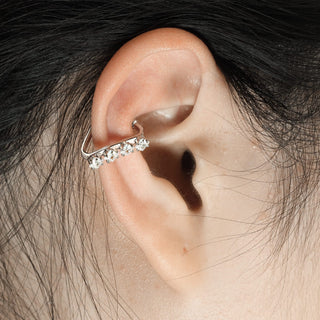 Manchette d'oreille Manchette d´Oreille Triangle Argent 4 Zircone Pliable