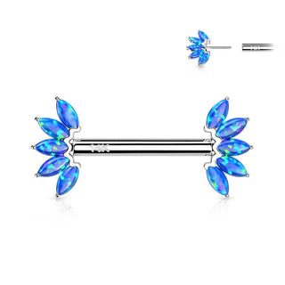 Or 14kt Téton Marquise 5 Opale Enfoncer