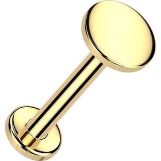 Or 14kt Labret rond plat piercing au nez Enfoncer