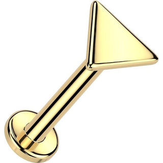 Or 14kt Labret triangle plat piercing au nez Enfoncer