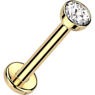 Or 14kt Labret monture en zircone piercing au nez Enfoncer