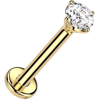 Or 14kt Labret assemblage en zirconium Enfoncer