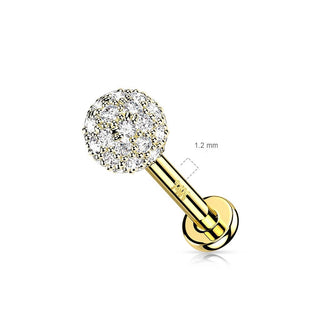 Or 14kt Labret Zircone