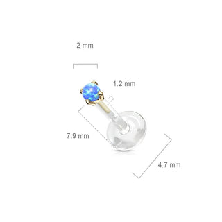 Or 14kt Labret Opale Ronde