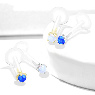 Or 14kt Labret Opale Ronde