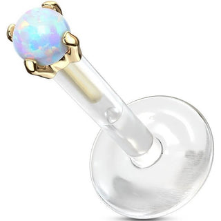 Or 14kt Labret Opale Ronde