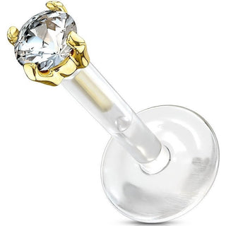 Or 14kt Labret Zircone