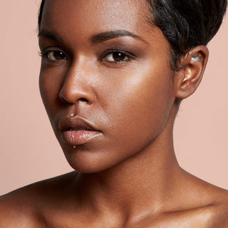 Or 14kt Labret Zircone Carrée