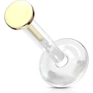 Or 14kt Labret Rond Plat