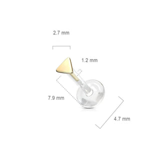 Or 14kt Labret Triangle Plat