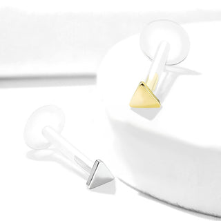 Or 14kt Labret Triangle Plat