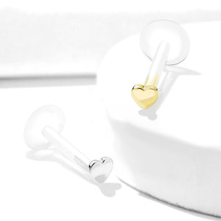 Or 14kt Labret Cœur Plat