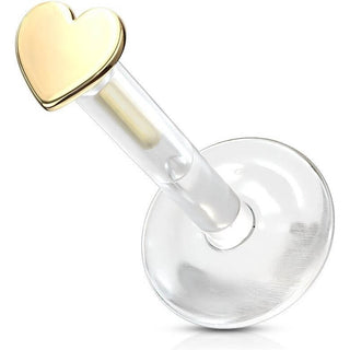 Or 14kt Labret Cœur Plat