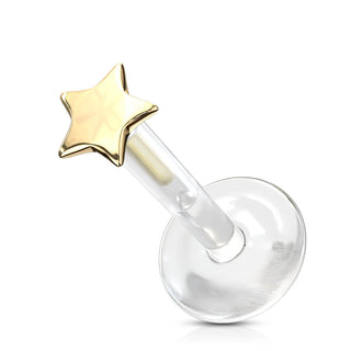 Or 14kt Labret Étoile Plate