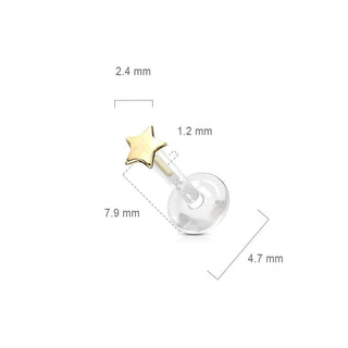 Or 14kt Labret Étoile Plate