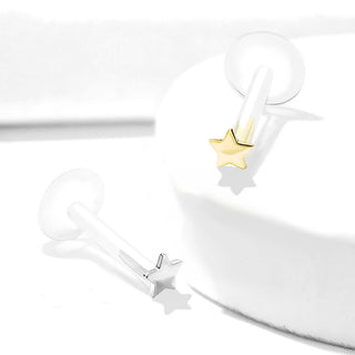 Or 14kt Labret Étoile Plate