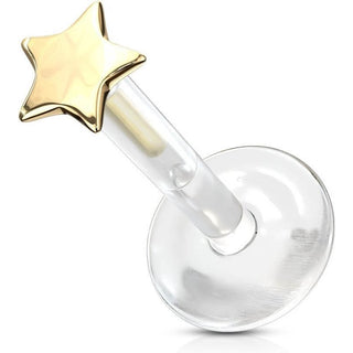 Or 14kt Labret Étoile Plate