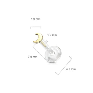 Or 14kt Labret Lune Plate
