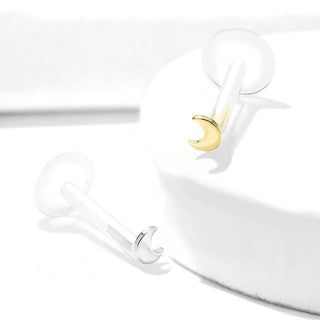 Or 14kt Labret Lune Plate