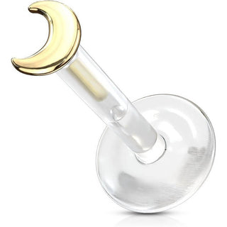 Or 14kt Labret Lune Plate