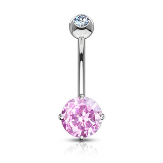 Or 14kt Piercing Nombril Zircone Ronde