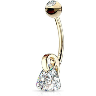 Or 14kt Piercing Nombril Triangle