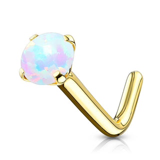 Or 14kt Nez En Forme de L Opale