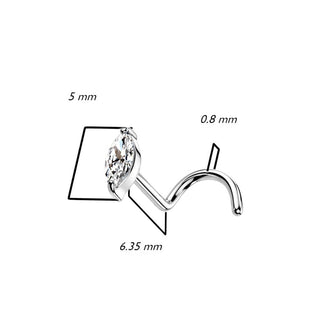 Or 14kt Nez  Vis Elipse Zircone
