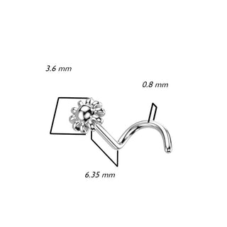 Or 14kt Nez  Vis Fleur