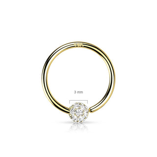 Or 14kt Anneau Zircone Pliable