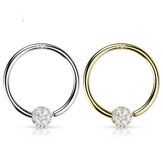 Or 14kt Anneau Zircone Pliable