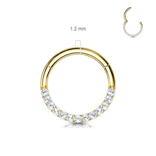 Or 14kt Anneau Zircone Cliqueur