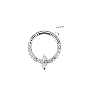Or 14kt Anneau Marquise Zircone Cliqueur