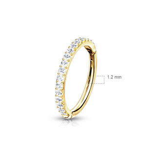 Or 14kt Anneau Zircone Cliqueur