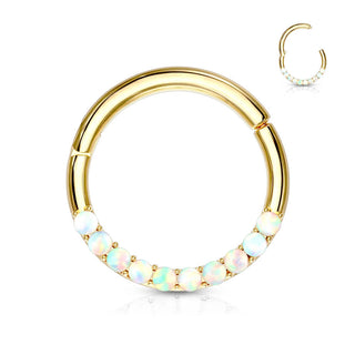 Or 14kt Anneau Opale Cliqueur