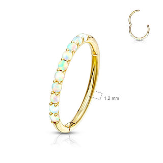 Or 14kt Anneau Opale Cliqueur