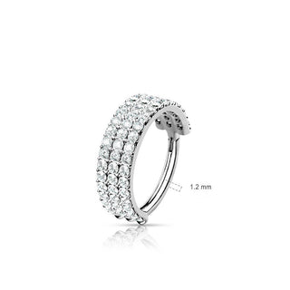 Or 14kt Anneau 3 Lignes Zircone Cliqueur