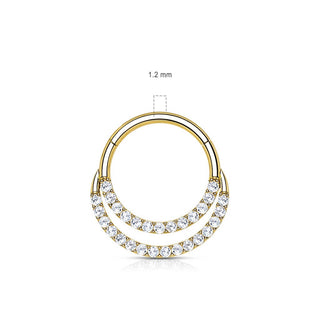 Or 14kt Anneau Zircone Cliqueur