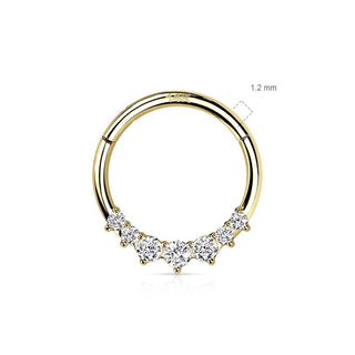Or 14kt Anneau Zircone Cliqueur
