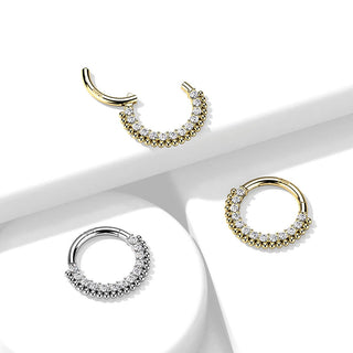 Or 14kt Anneau Zircone Cliqueur