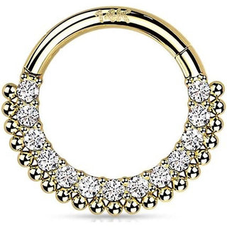 Or 14kt Anneau Zircone Cliqueur