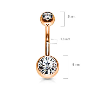 Piercing Nombril Bille Zircone Rose