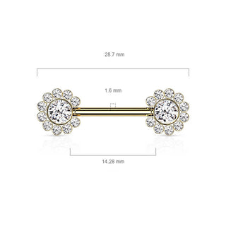Téton Fleur Zircone Enfoncer
